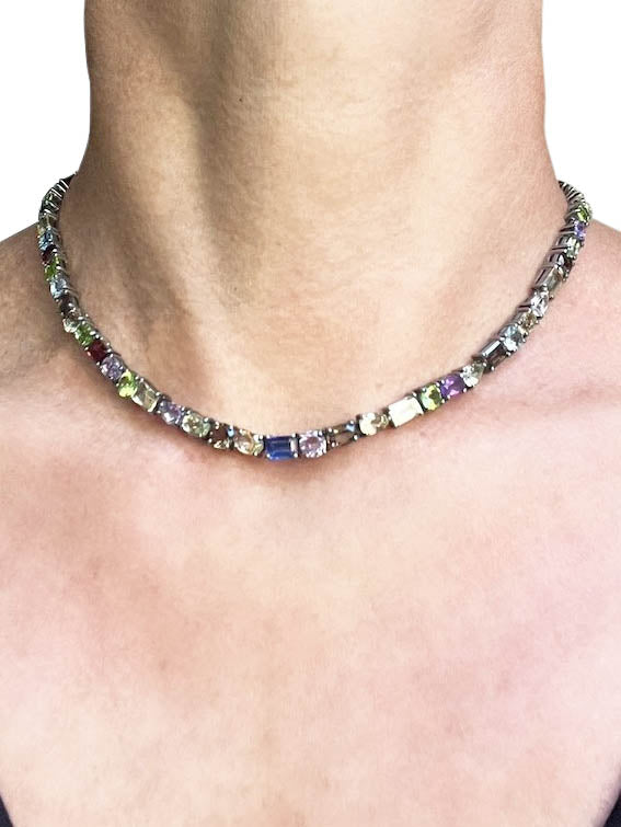Multi Gemstone Brilliant Necklace The Woods Fine Jewelry