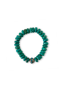 Turquoise with Pave Diamond and Turquoise bead