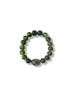 Peridot with Pave Diamond Bead