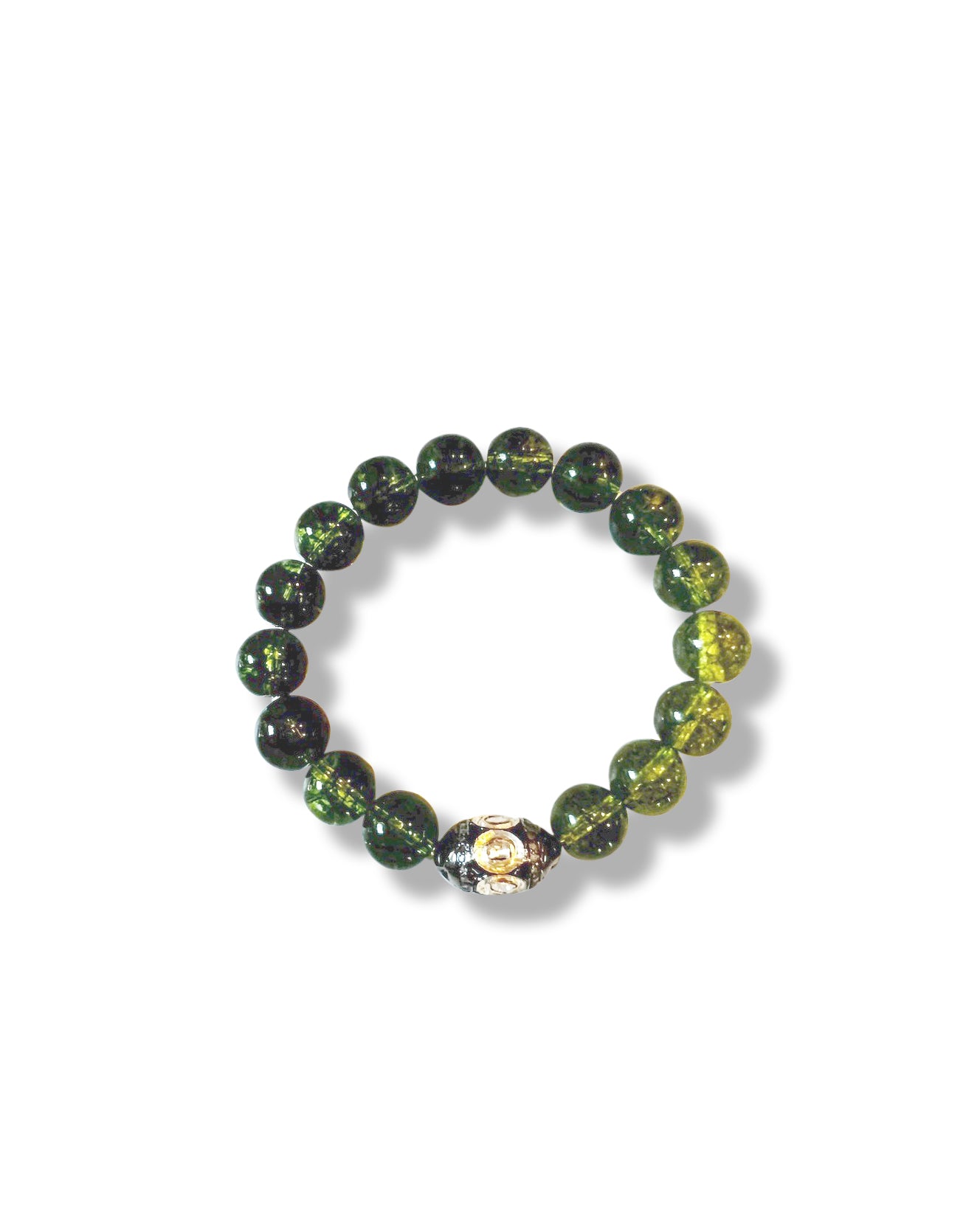 Peridot with Diamond Bead in Sterling Silver