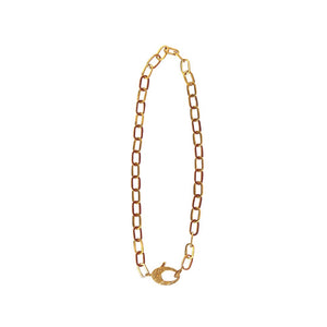 Brass Paperclip Chain with Pave Diamond Clip and Bale