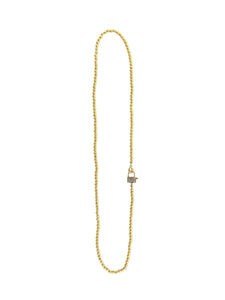 Ball Chain with Pave Diamond Clasp in 22kt Gold over Brass- 24"