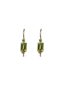 Diamond and Peridot Drops in 14kt Gold