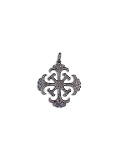 Pave Diamond Pendant set in Sterling Silver