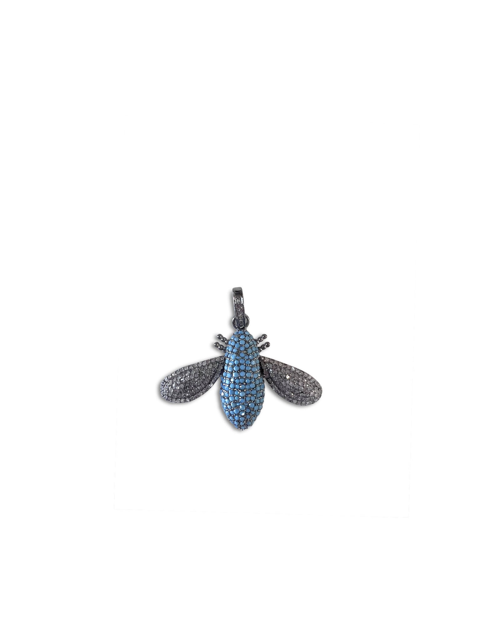 Pave Diamond and Turquoise Bee