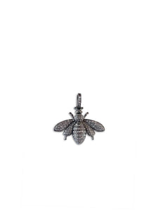 Pave Diamond Sterling Silver Bee