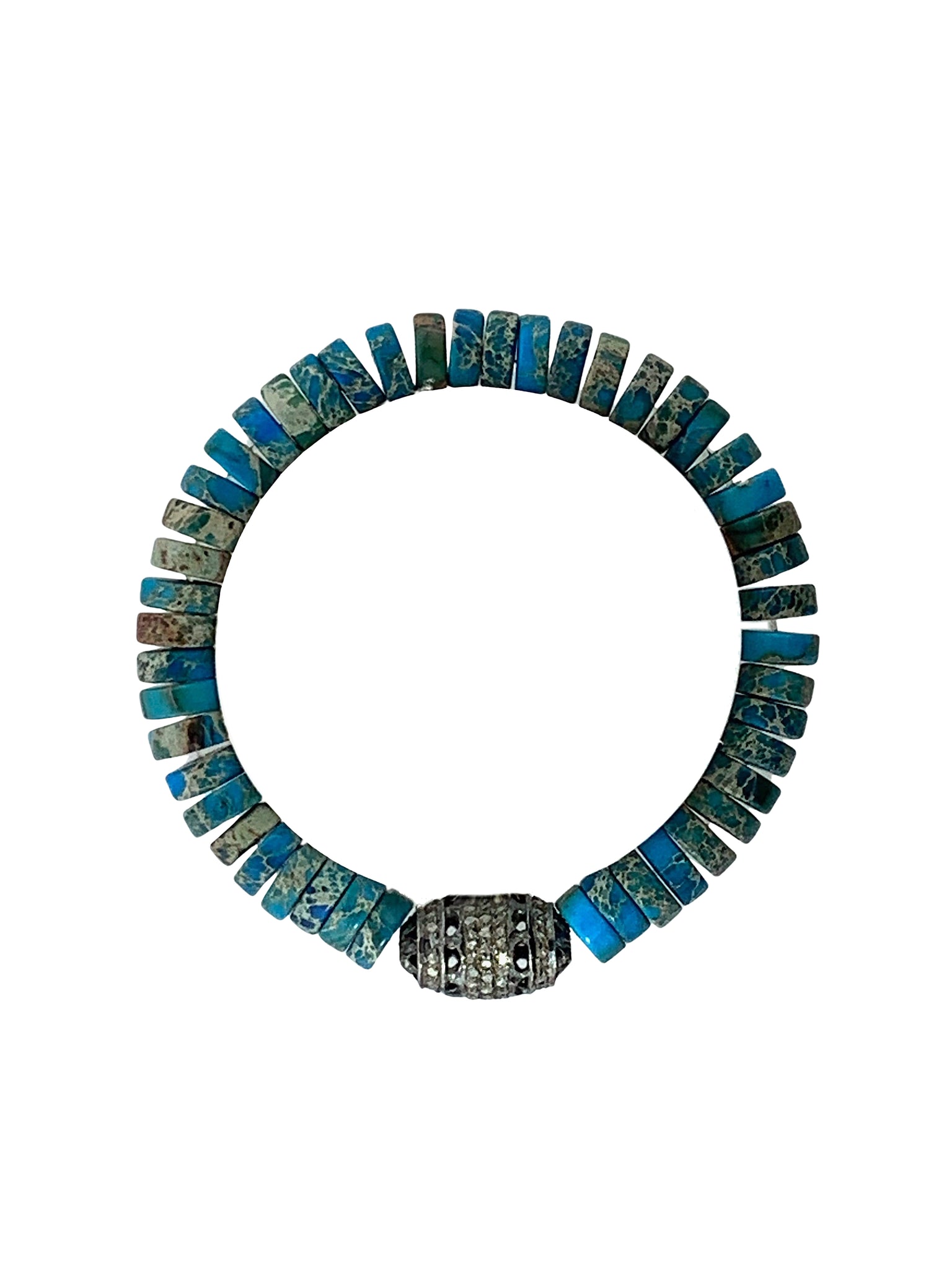 Diamond Bead on small Turquoise Beads
