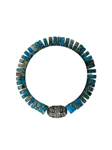 Diamond Bead on small Turquoise Beads