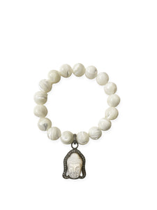 Mother of Pearl with Pave Diamond Mother of Pearl Buddha