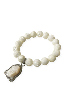 Mother of Pearl with Pave Diamond Mother of Pearl Buddha