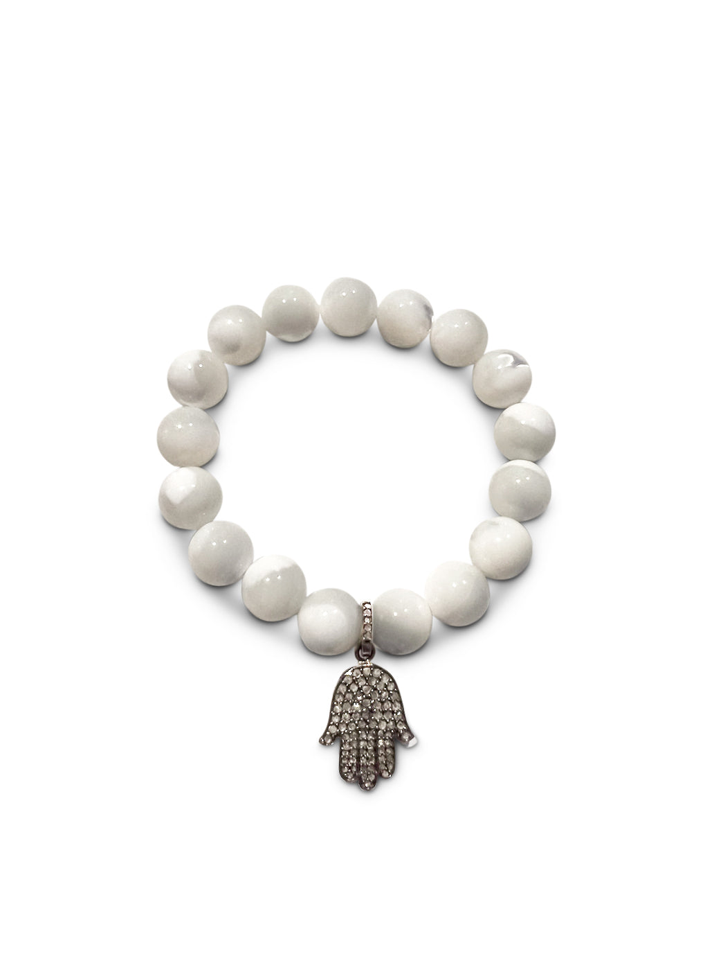 Mother of Pearl with Pave Diamond Hamsa