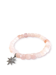 Peach Aventurine 8mm Cubes with Pave Diamond Starburst
