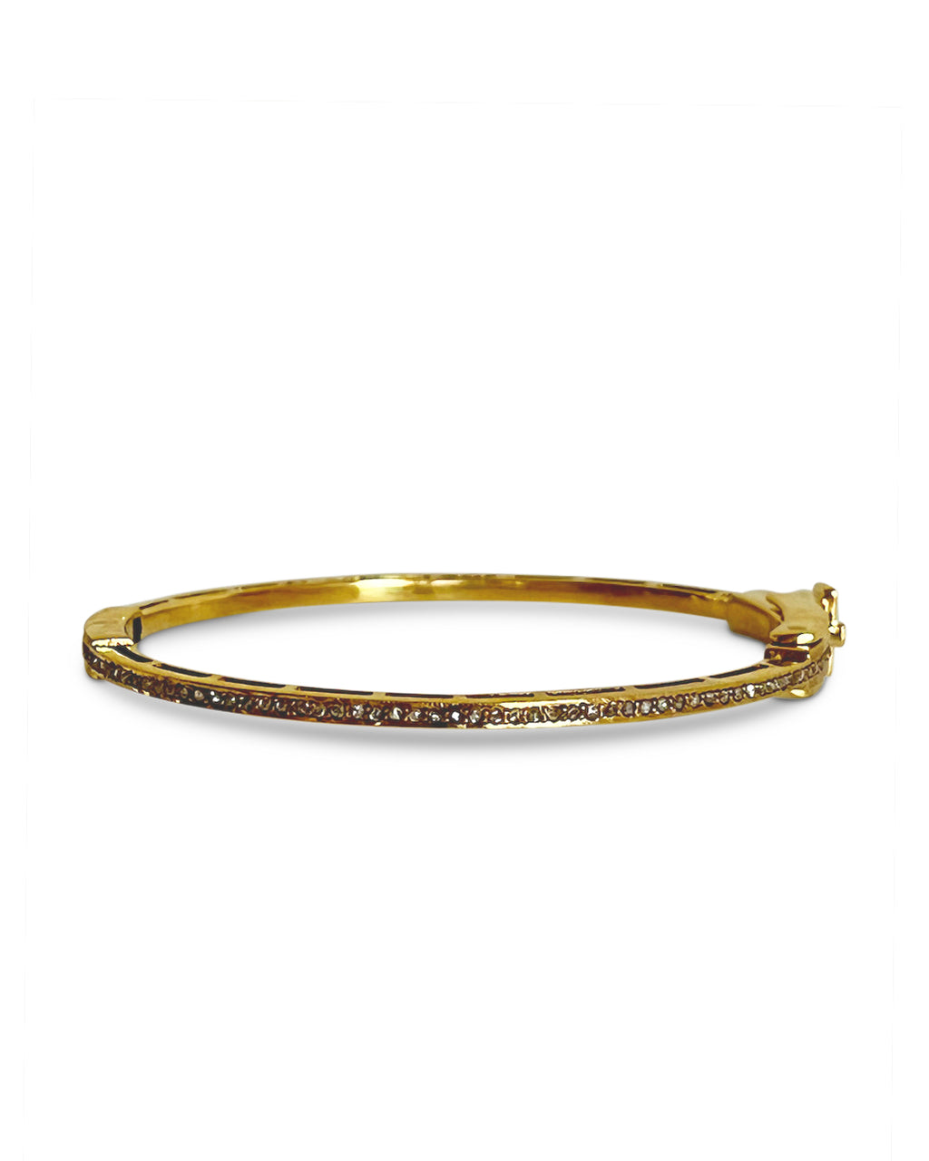 Pave Diamond Single Row Bangle in Brass – The Woods Fine Jewelry