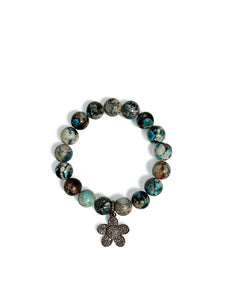 Imperial Jasper with Pave Diamond Flower