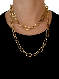Brass Chain with Pave Diamond Clip and Hidden Side Clip