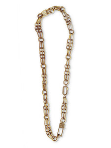 22kt Gold over Brass Double Clasp Multi Link Chain