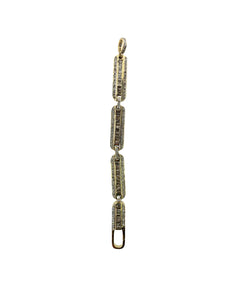 Baguette and Pave Diamond Four Link Brass Extender