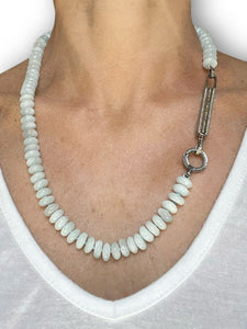 Pave Diamond and Baguette Sterling Silver Extender