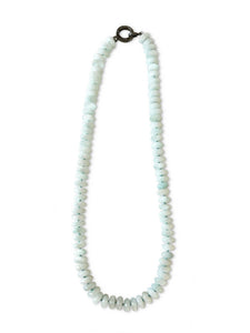 Pale Blue Opal with Sterling Silver Pave Diamond Clasp