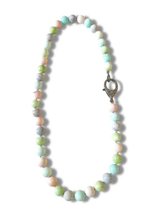 Pastel Opal 17" with Pave Diamond Sterling Silver Clip