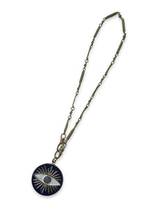 Pave Diamond Navy Enamel Evil Eye