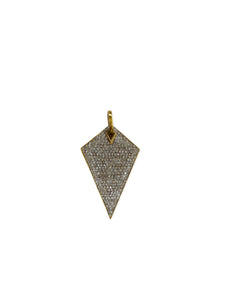 Pave Diamond 22kt Gold and Brass Pendant