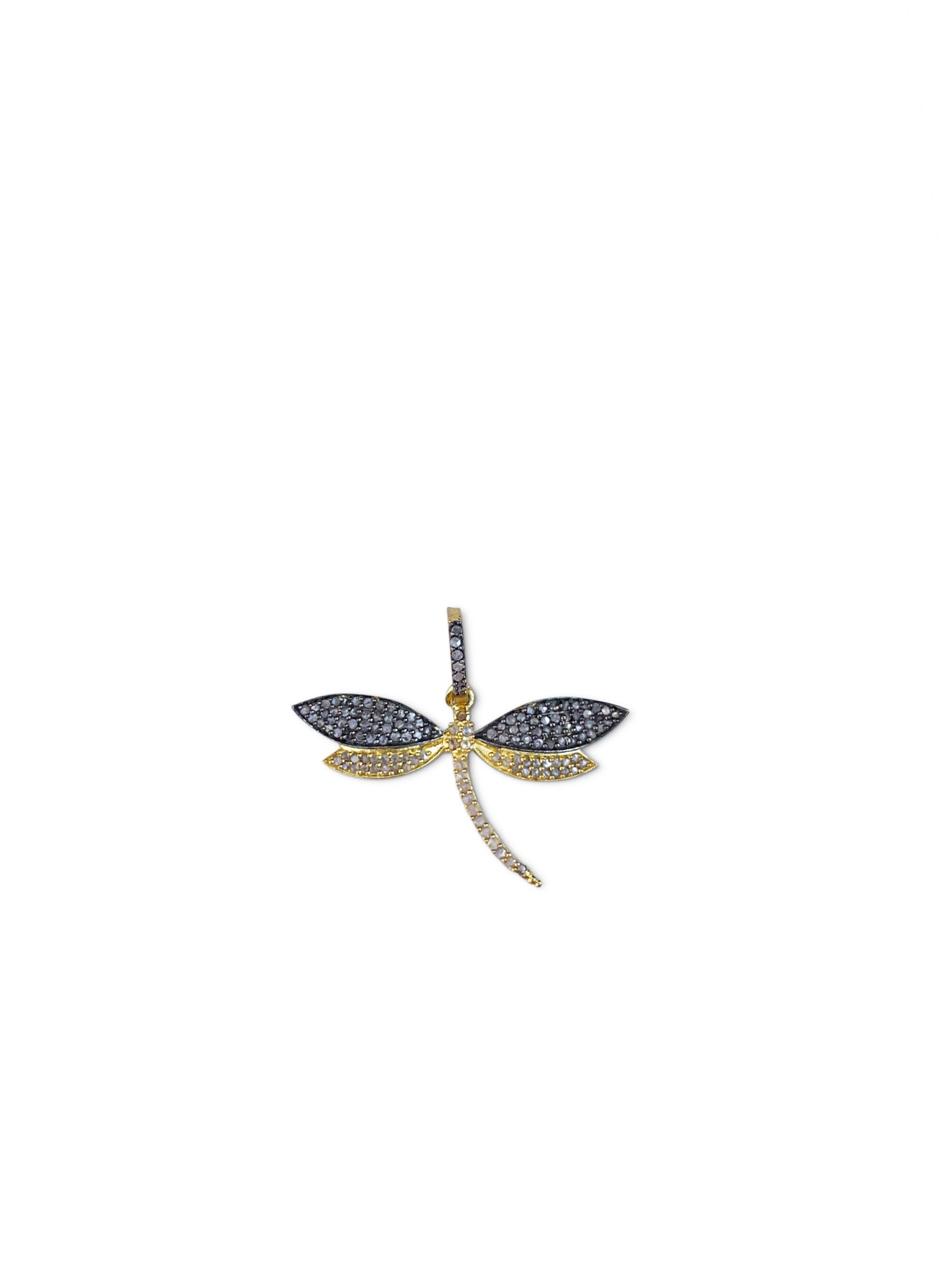 Mixed Metal Pave Diamond Dragonfly
