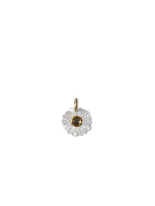 Mother of Pearl mini Flower with Diamond set in Gold